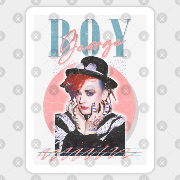 Boy George Vintage Style 80s Fan Art Design - 80s Kid - Sticker